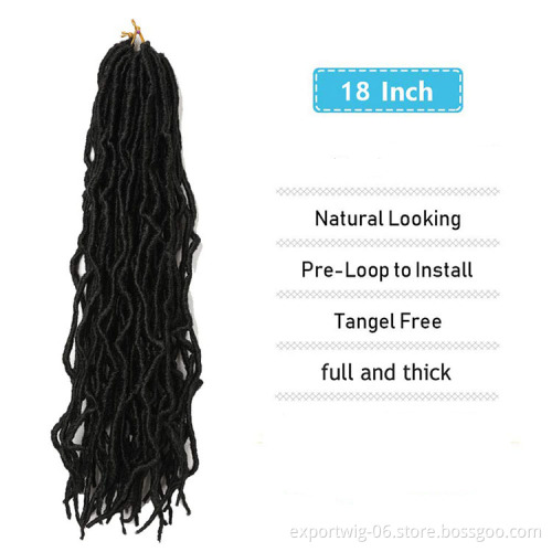 Wholesale Nu Locs Faux Locs Curly Goddess Locks Dreadlocks Crochet Hair Extensions 18inches Synthetic Fiber Braid Manufacturer